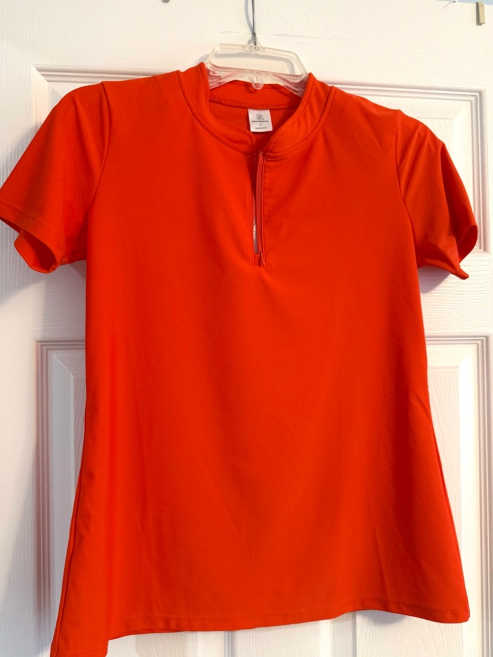 Women’s Orange Quarter Zip Sleeveless Top